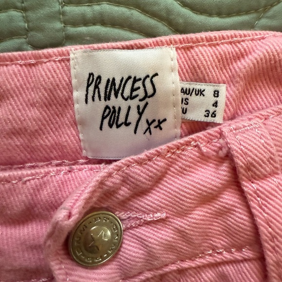 Princess Polly Pink Women's High Rise Flare Jeans Size 4 - Picture 9 of 11